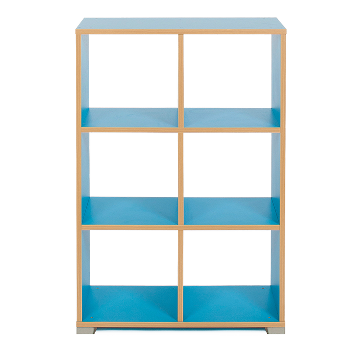 Tall blue Modern look backless cube storage