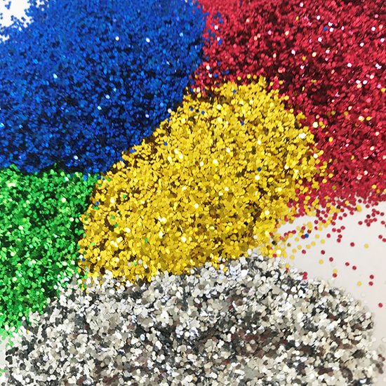 Sample of glitter from shakers