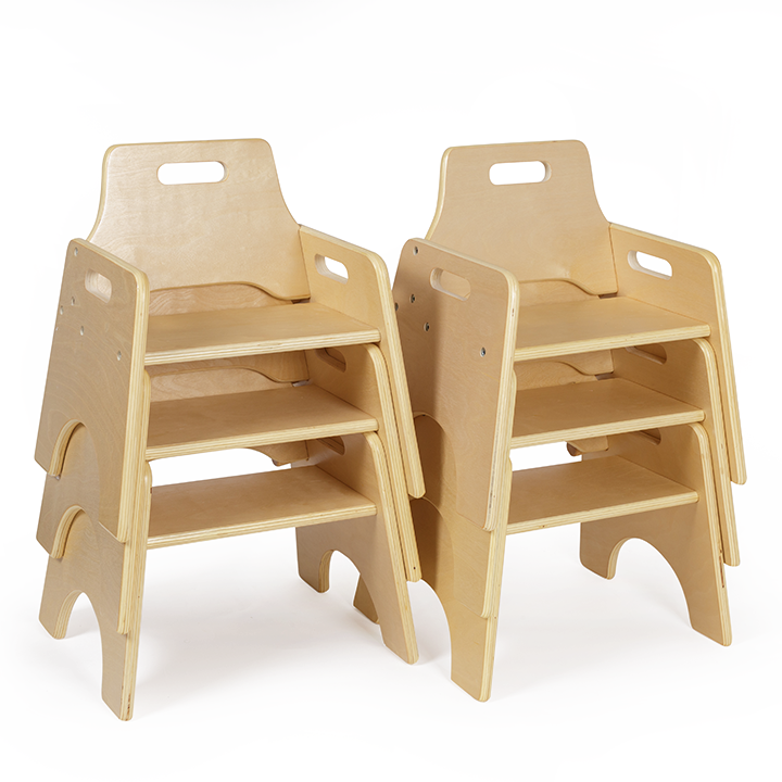 Traditional chairs stacks of four or six