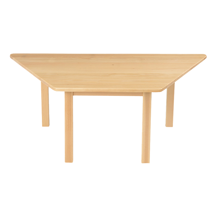 Trapezoid shape solid wood table