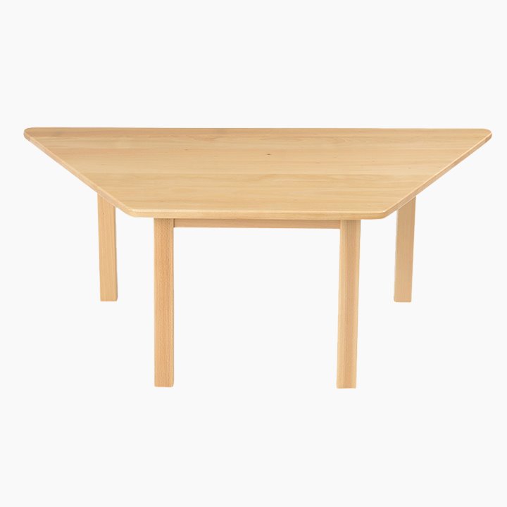 Trapezoid shape solid wood table