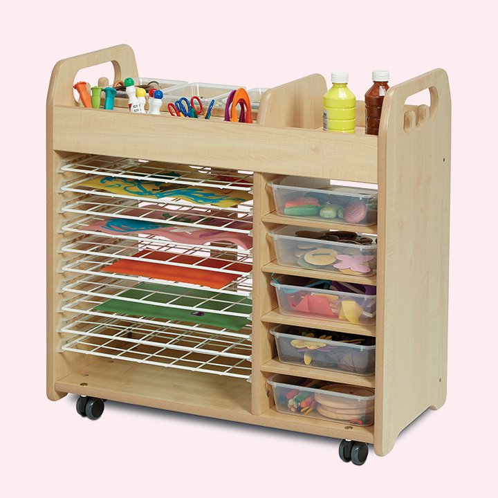Combi Art Trolley with trays, drying racks and pots