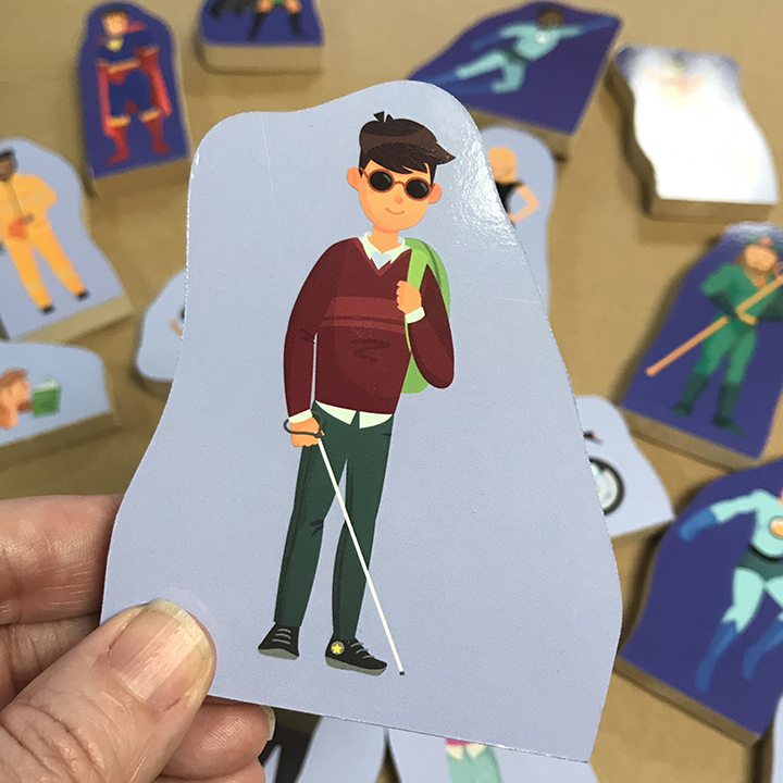 Visually impaired side of figure