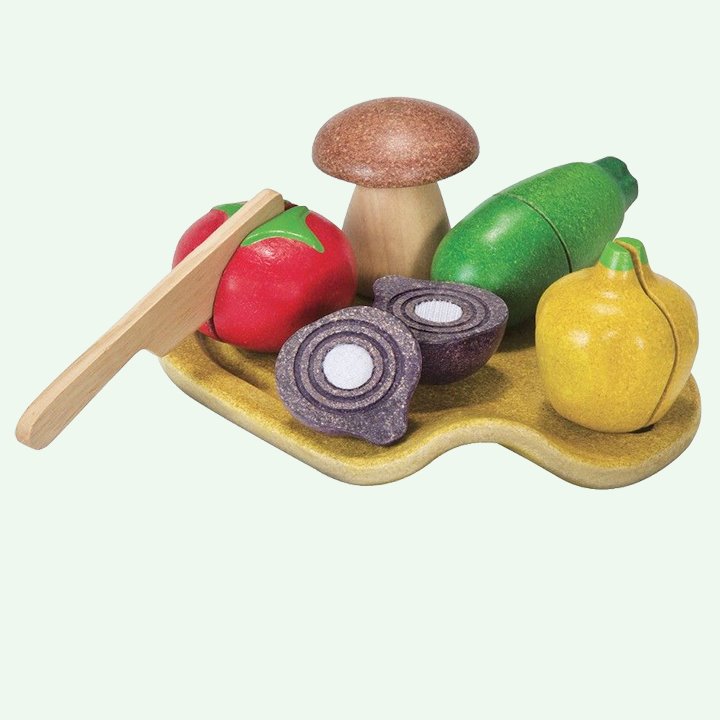 Vegetables and cutting board