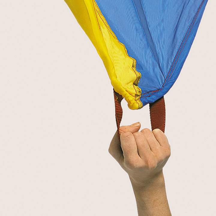 Tough handled play parachute