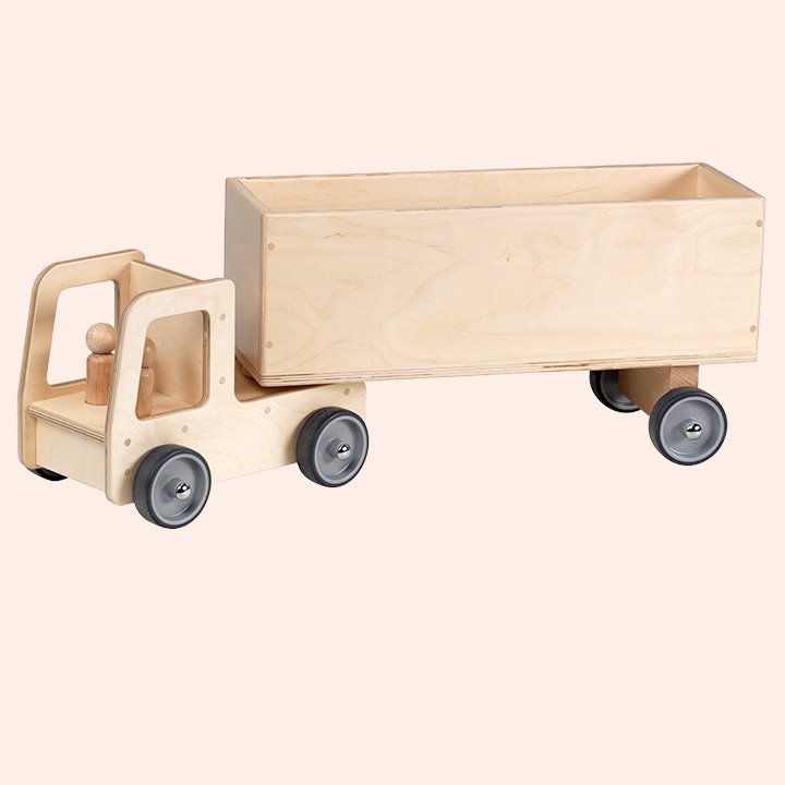 Giant wooden lorry with trailer