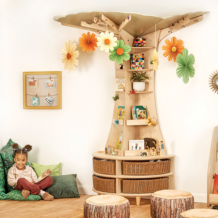 Reading tree attached to wall