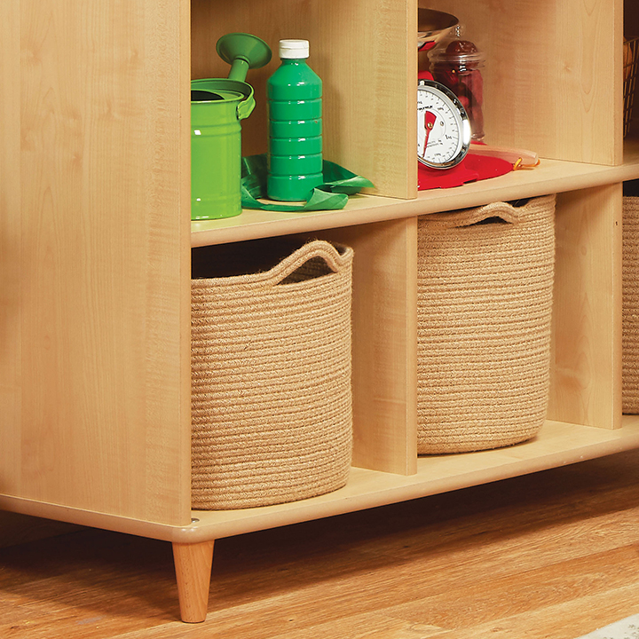 Rope baskets in a cubby