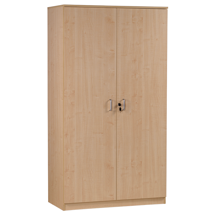 Tall lockable cupboard with doors closed