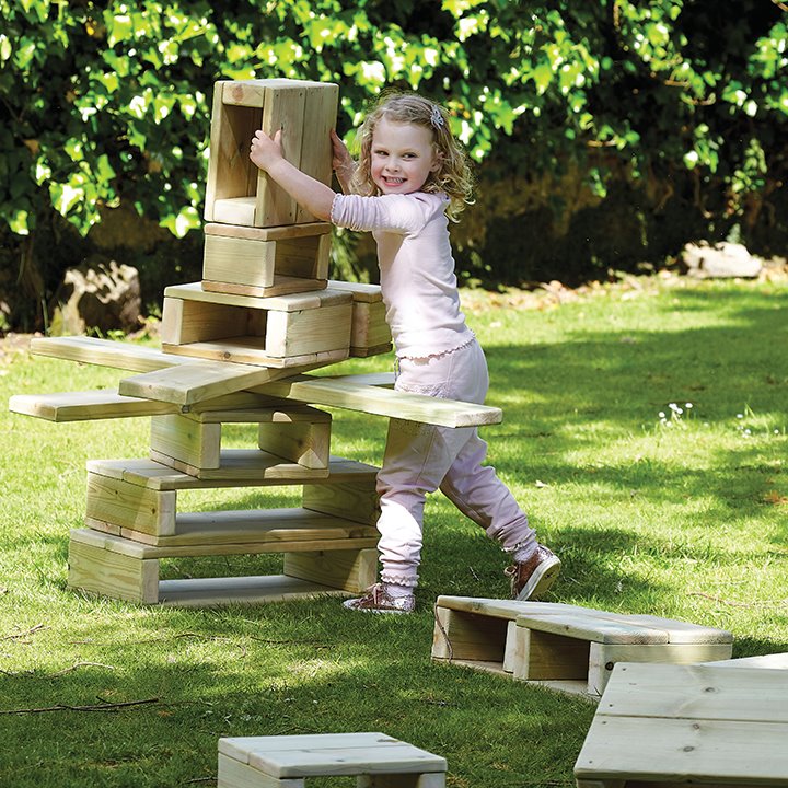 Wooden Hollow Blocks Large Wooden Building Bricks Outdoor-building-blocks Early Years Direct