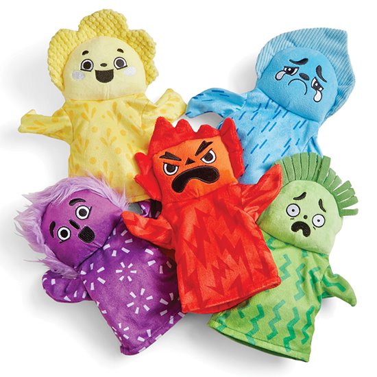 Set of 5 emotions puppets