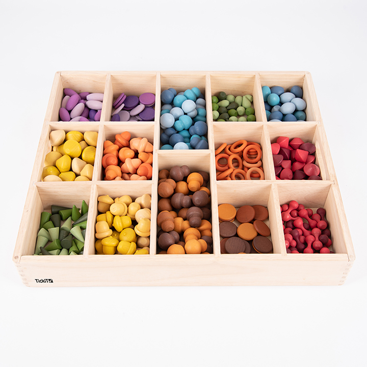 Wooden Tinker Tray - 14 compartments - Early Years Direct