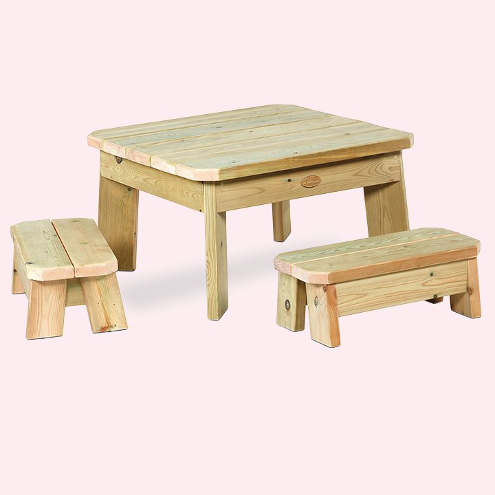 Garden bench and table wooden play set