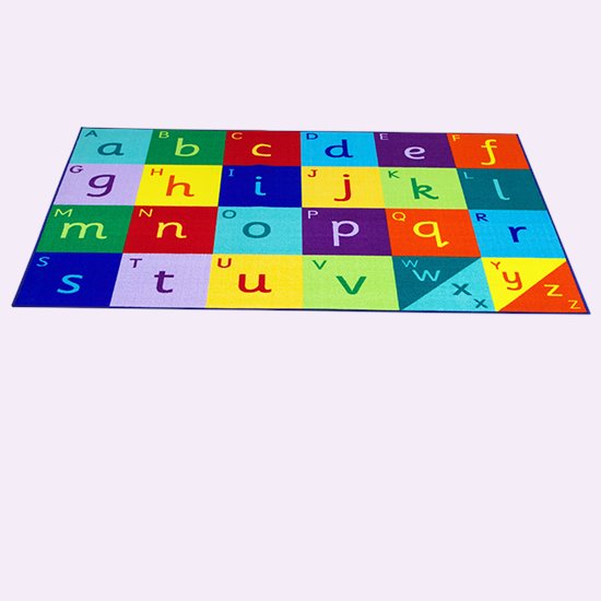 Great value and colourful alphabet carpet made from durable soft texture nylon with non-slip backing