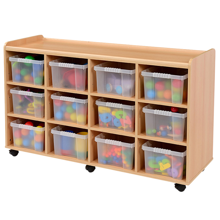 12 bin unit and clear bins