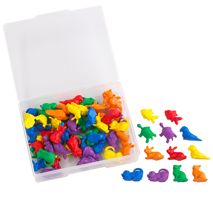 Set of coloured pet counters