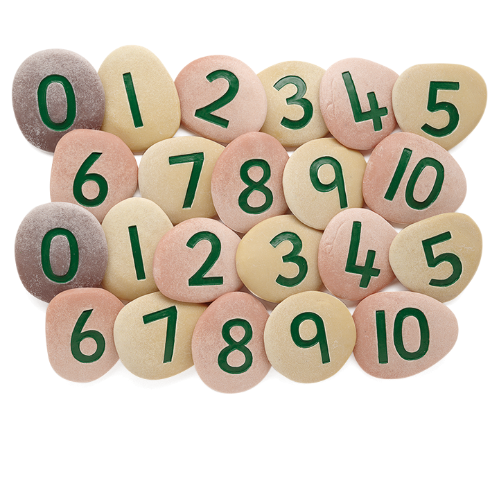 Set of numbered pebbles