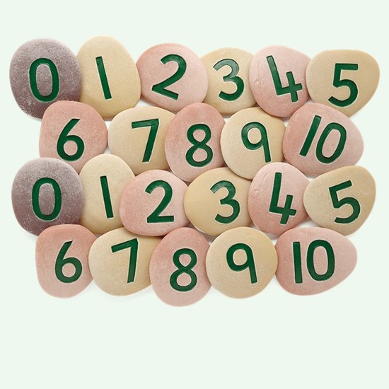 Set of numbered pebbles