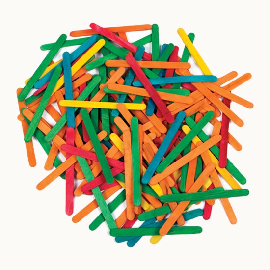 Pile of multi-coloured lolly sticks
