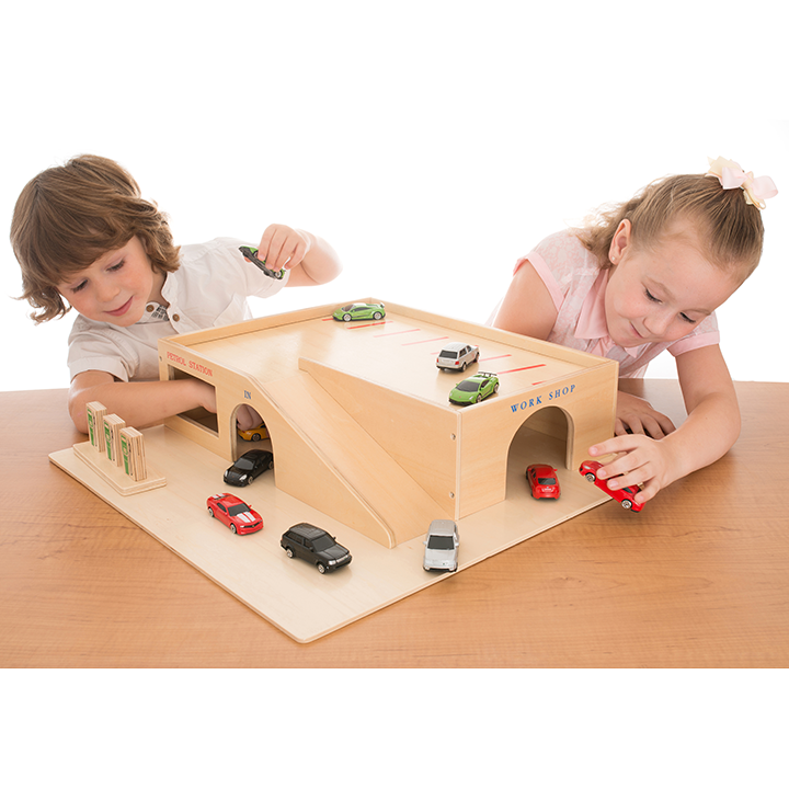 Wooden Garage and Cars Early Years Direct