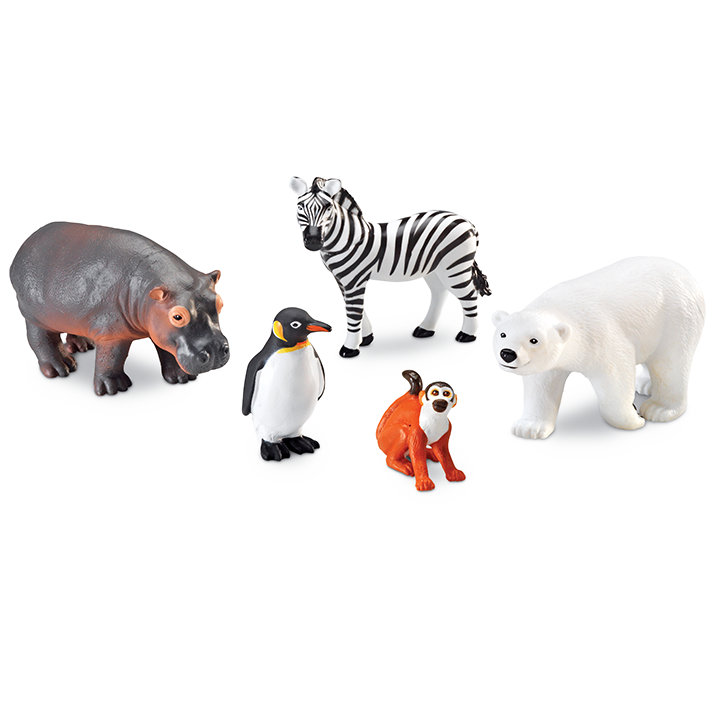 Set of plastic zoo animals