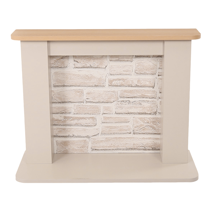 Straight on view of fireplace