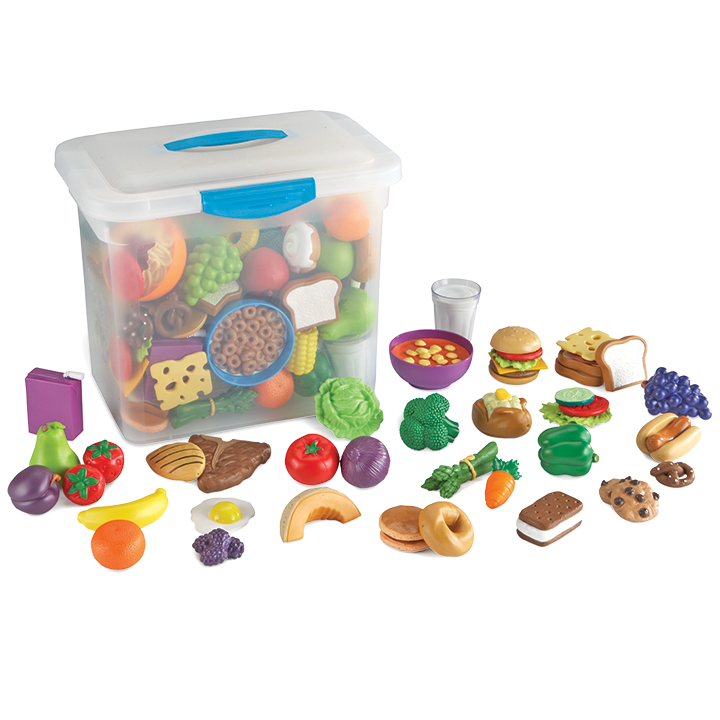 Large set of pretend food items for role play
