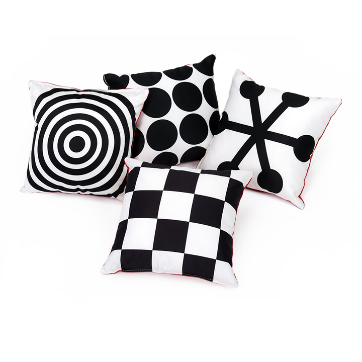 Black and white cushions