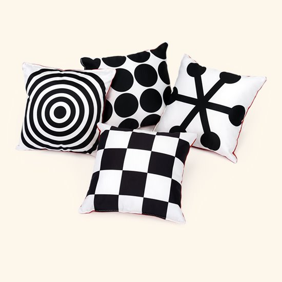 Black and white cushions