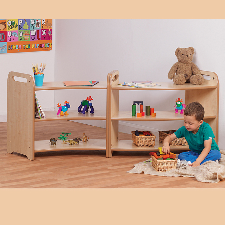 Curved 45 degree storage units