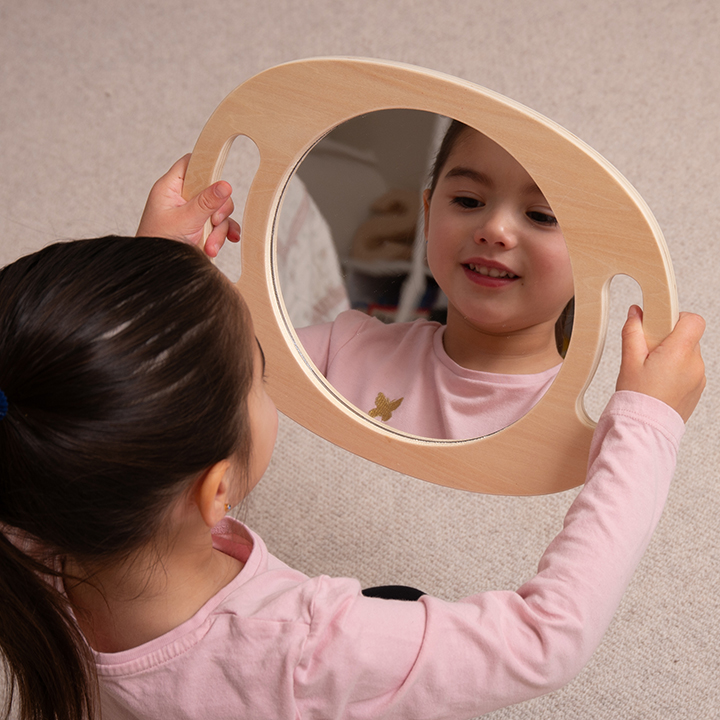 Birch handles, acrylic mirror