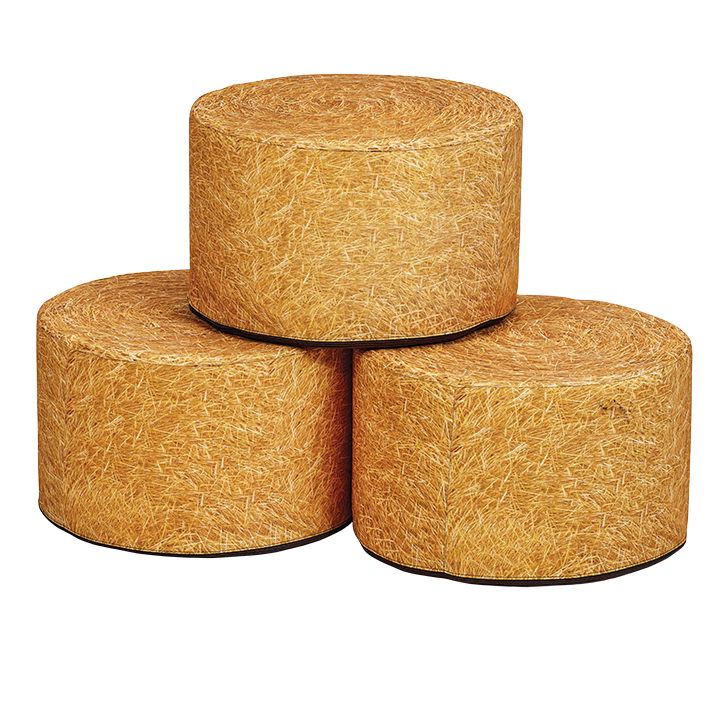 Three hay bale pattern seats