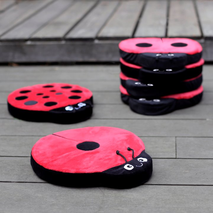 12 ladybird cushions for counting