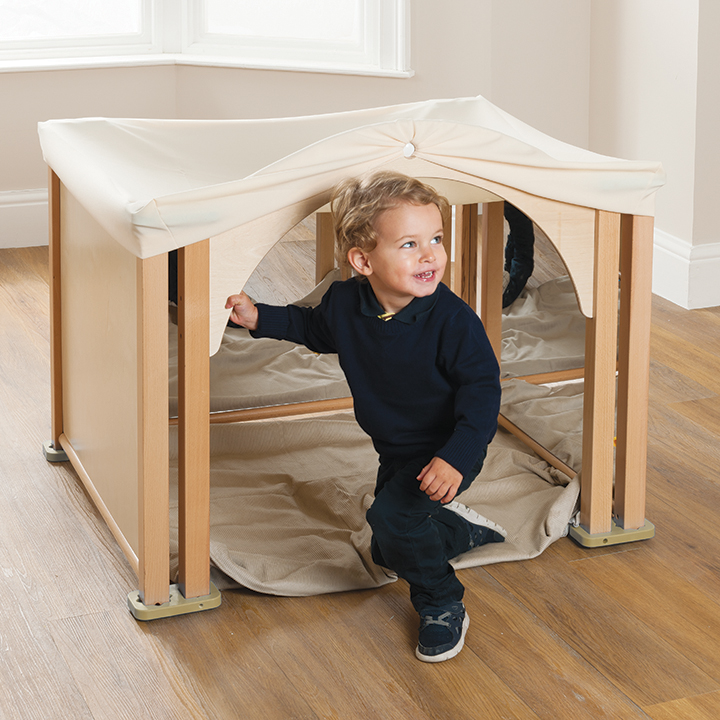Cosy mini den with mirrored walls