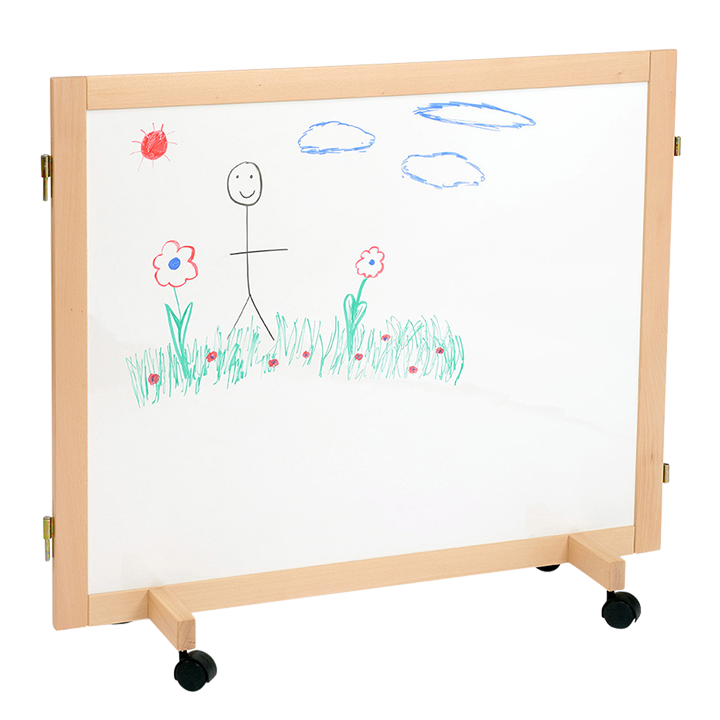 Dry wipe panels to divide up space and create interesting play surfaces.