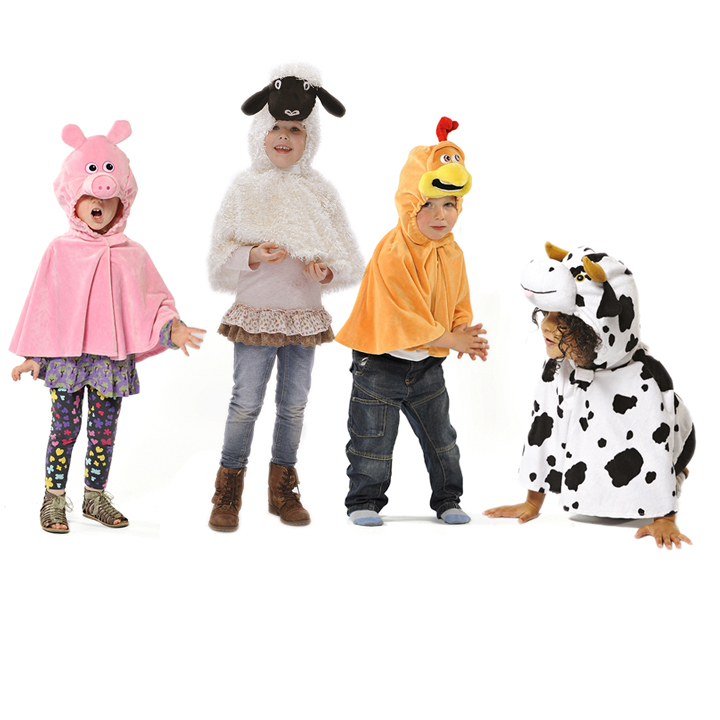 Set of 4 farm animal capes