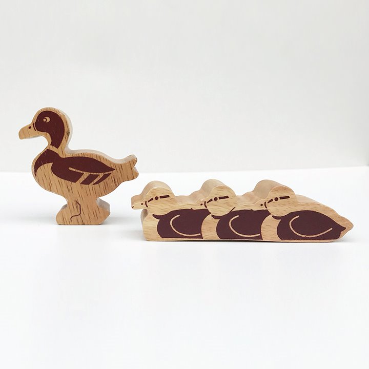 Family of wooden ducks