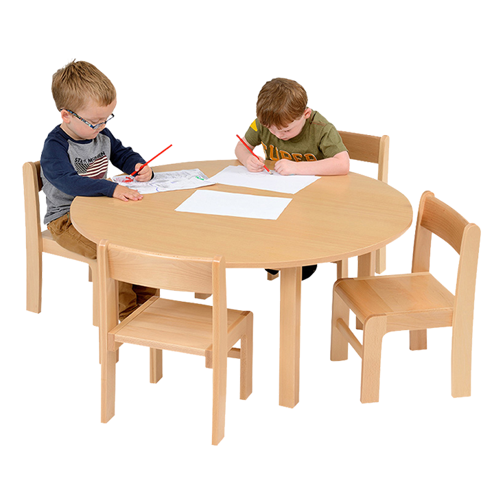 Round beech veneer table