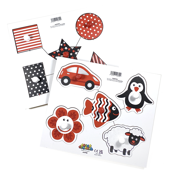 Black and white peg boards