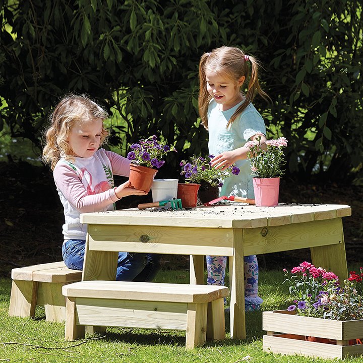 Garden play table and bench