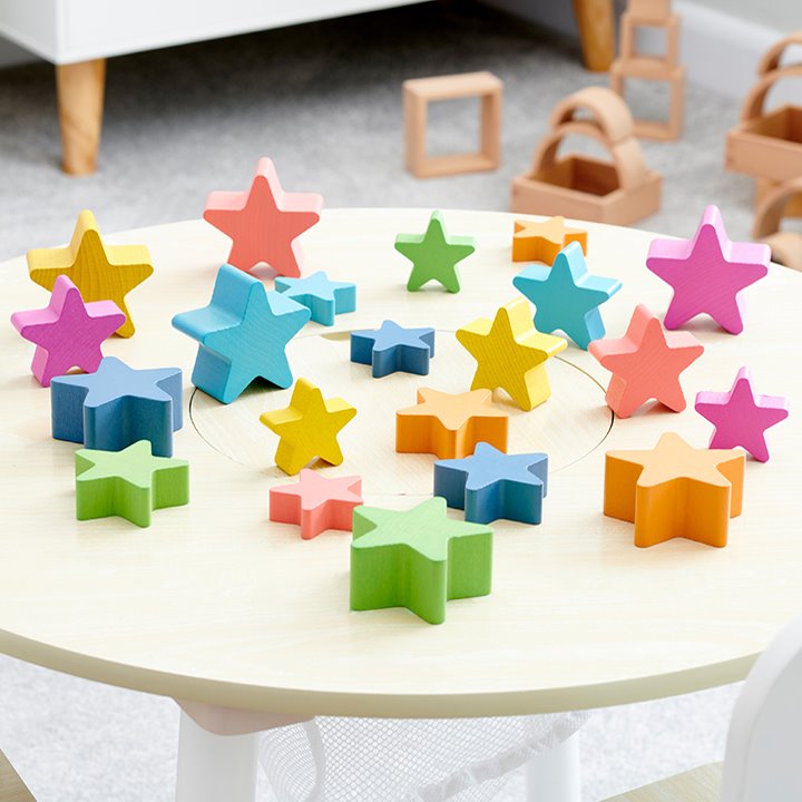 Rainbow Wooden Stars spread out