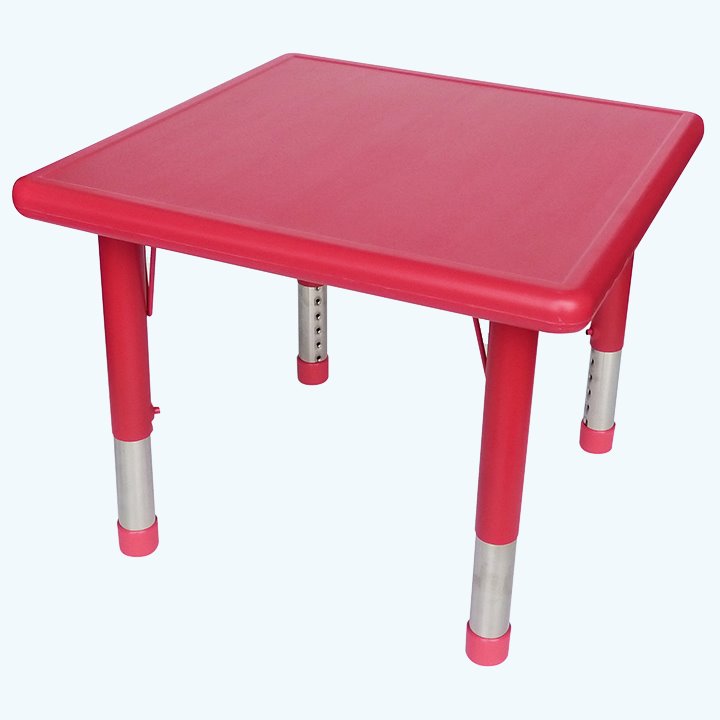 Adjustable legs, plastic table top