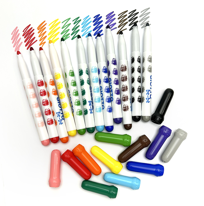 Colour samples and 12 pens