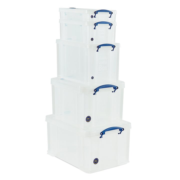 Plastic boxes with clip handles