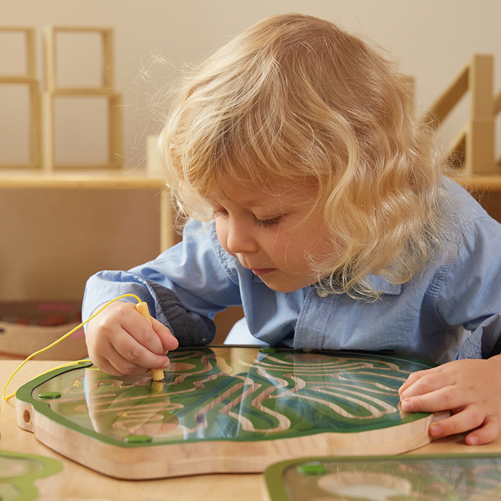 Concentrating on following a maze path