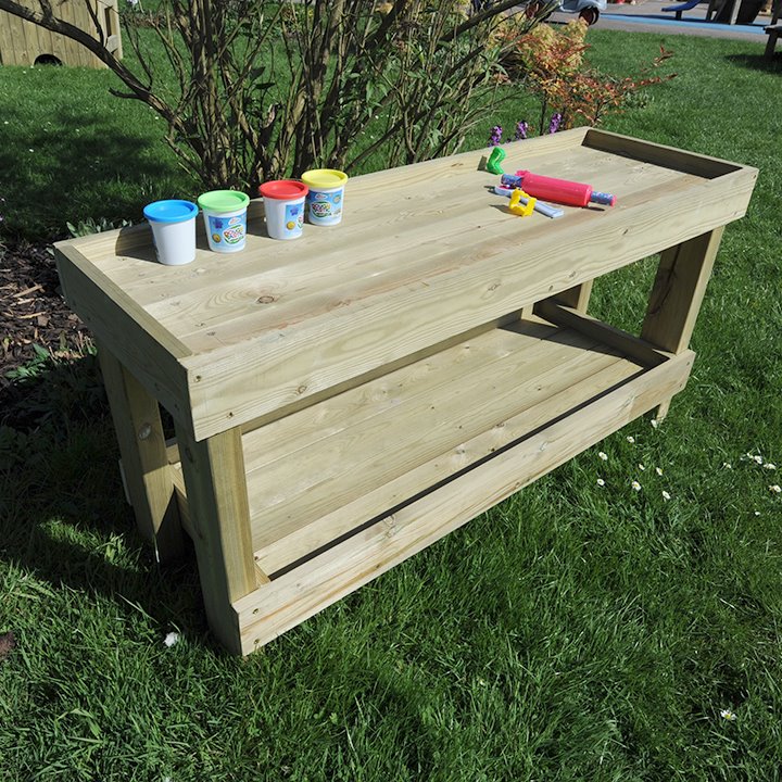 Robust wooden play bench