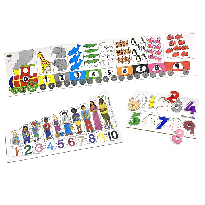 Three wooden jigsaws