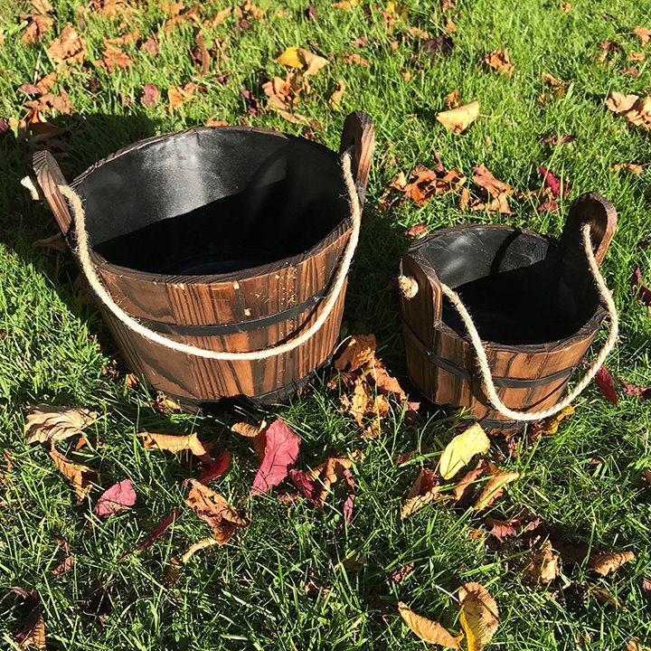 Naturalistic buckets for outdoor messy play and mud kitchens