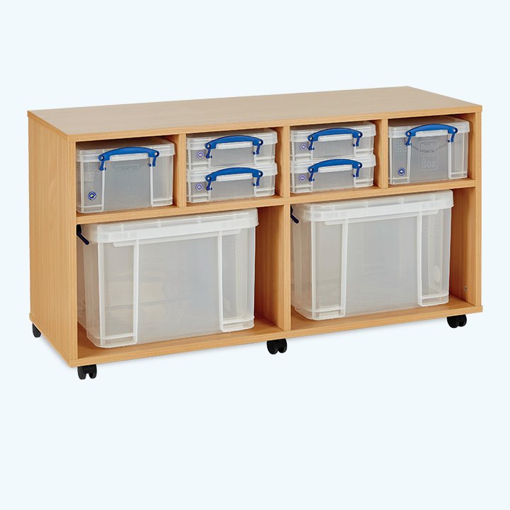 Small cabinet and plastic boxes