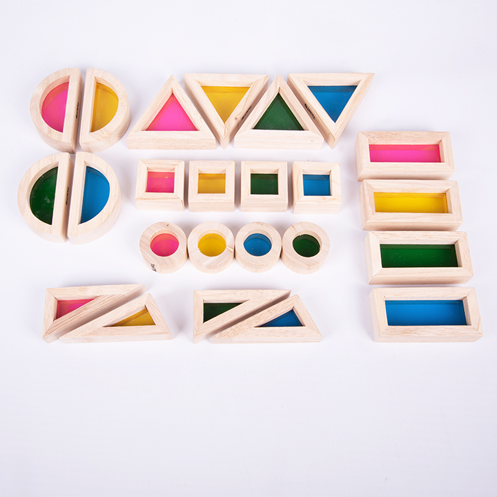 24 Rainbow Blocks for sorting, matching, and construction